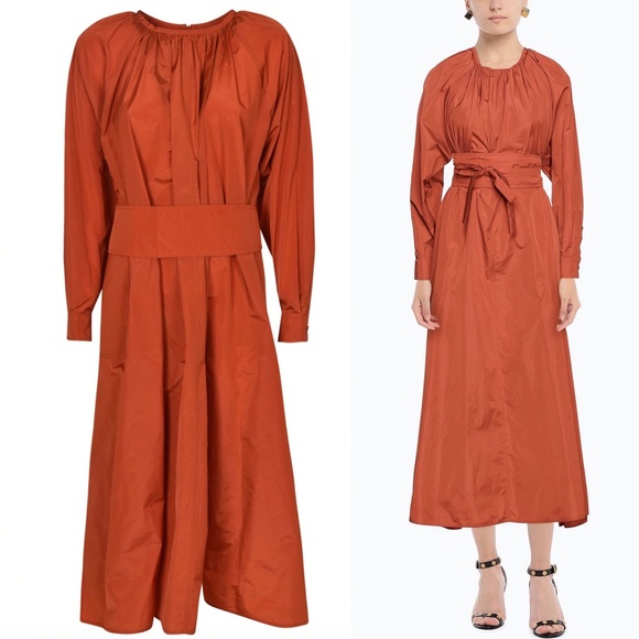 MAX MARA Caio Volume Taffeta Dress in Orange Size IT 40 US 6 - Picture 1 of 1